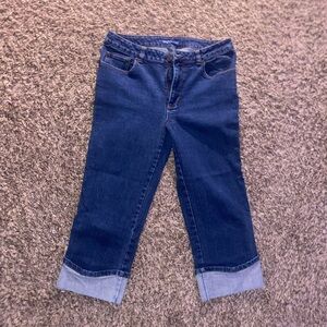 Women's Retro Blue Capri Jeans